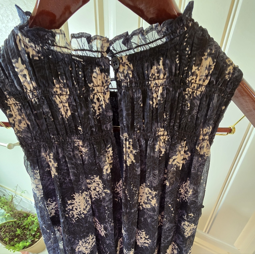 💙✨Joie Dress NWT Silk Blend Printed Sleeveless Shift Dress Navy Ivory M - Picture 10 of 13
